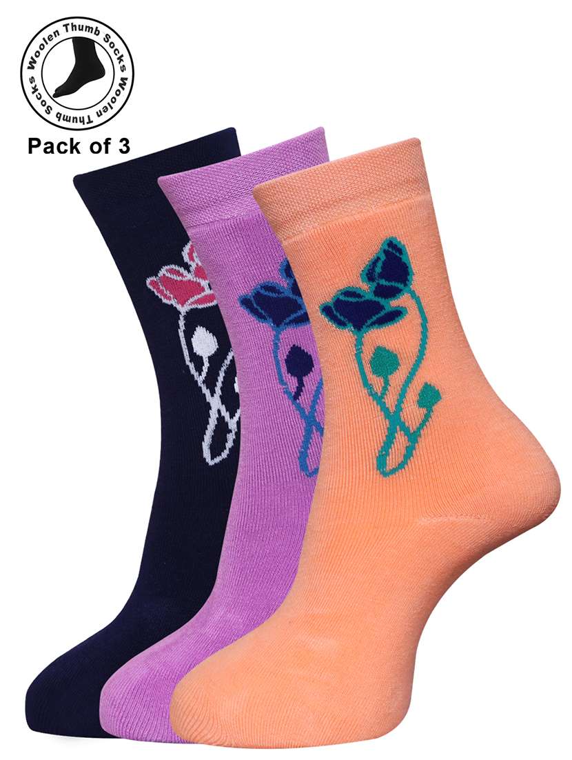 women cotton above ankle length socks combo