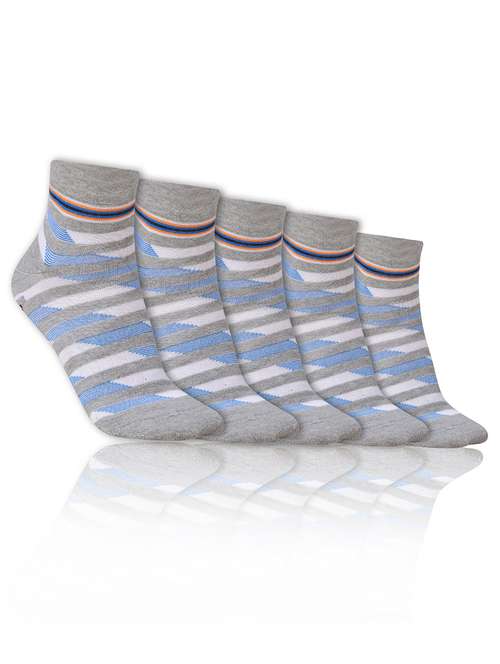 men striped cotton ankle length socks combo - 21587375 -  Standard Image - 0