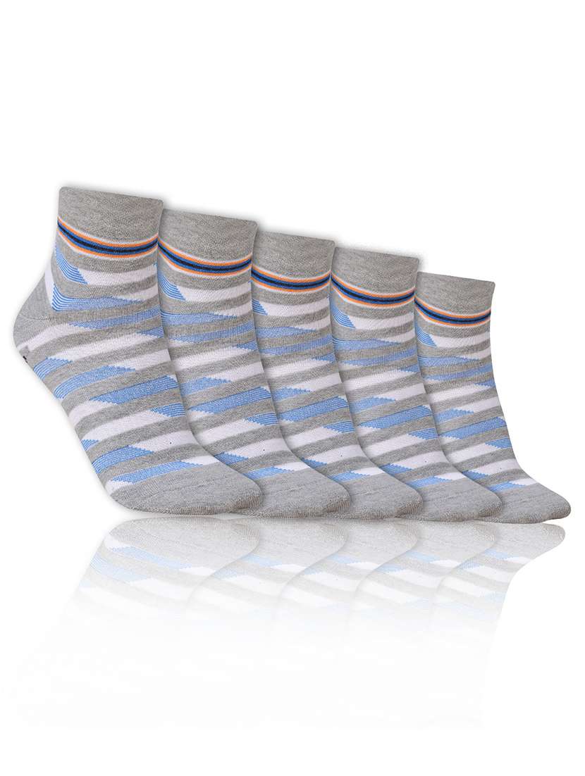 men striped cotton ankle length socks combo - 21587375 -  Zoom Image - 0