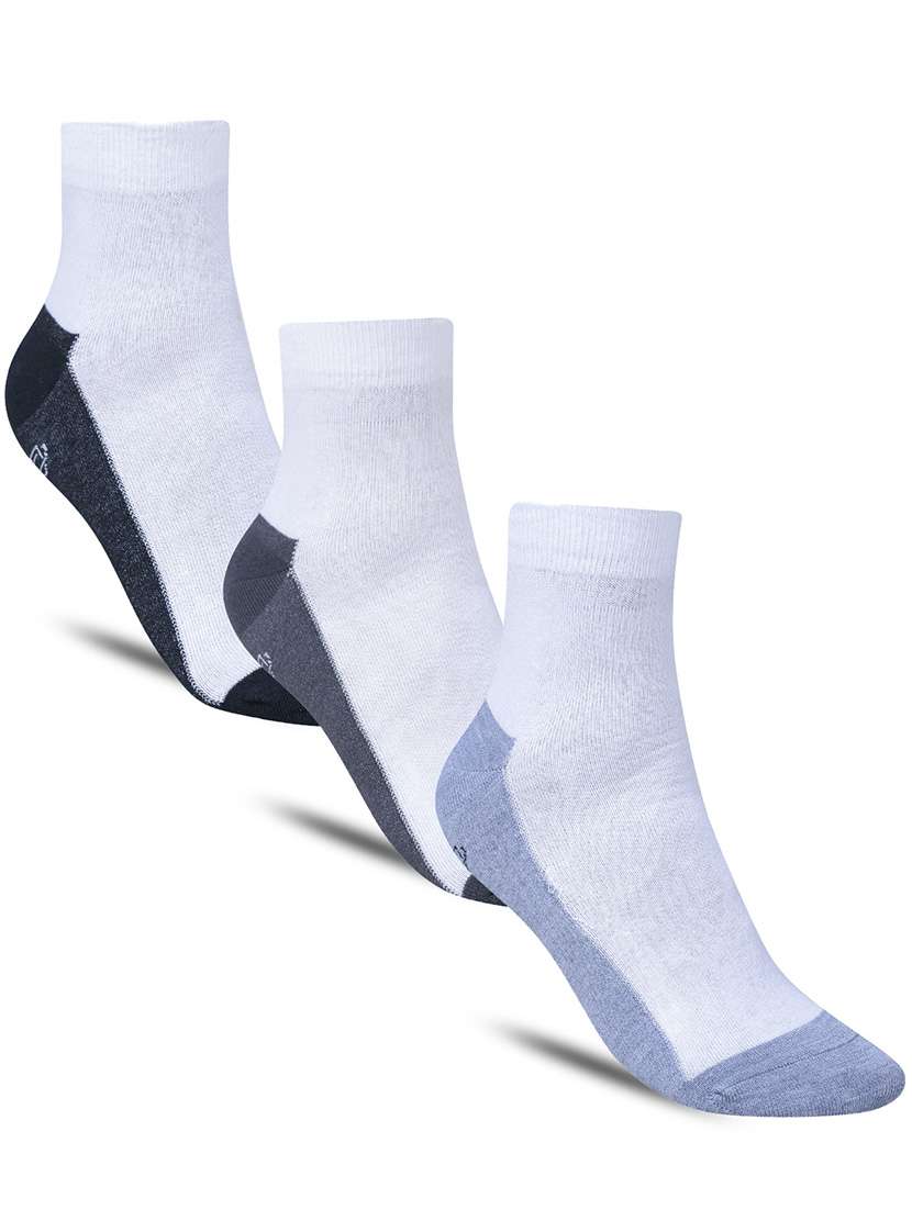 men color block cotton ankle length socks combo