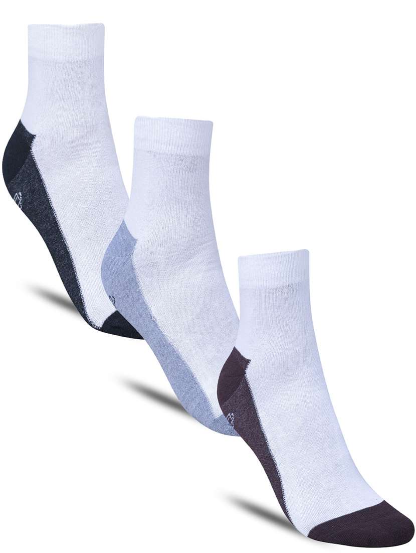men color block cotton ankle length socks combo