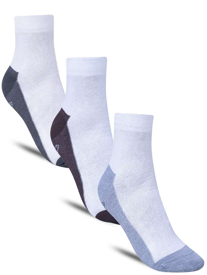 men color block cotton ankle length socks combo - 21587421 -  Zoom Image - 0