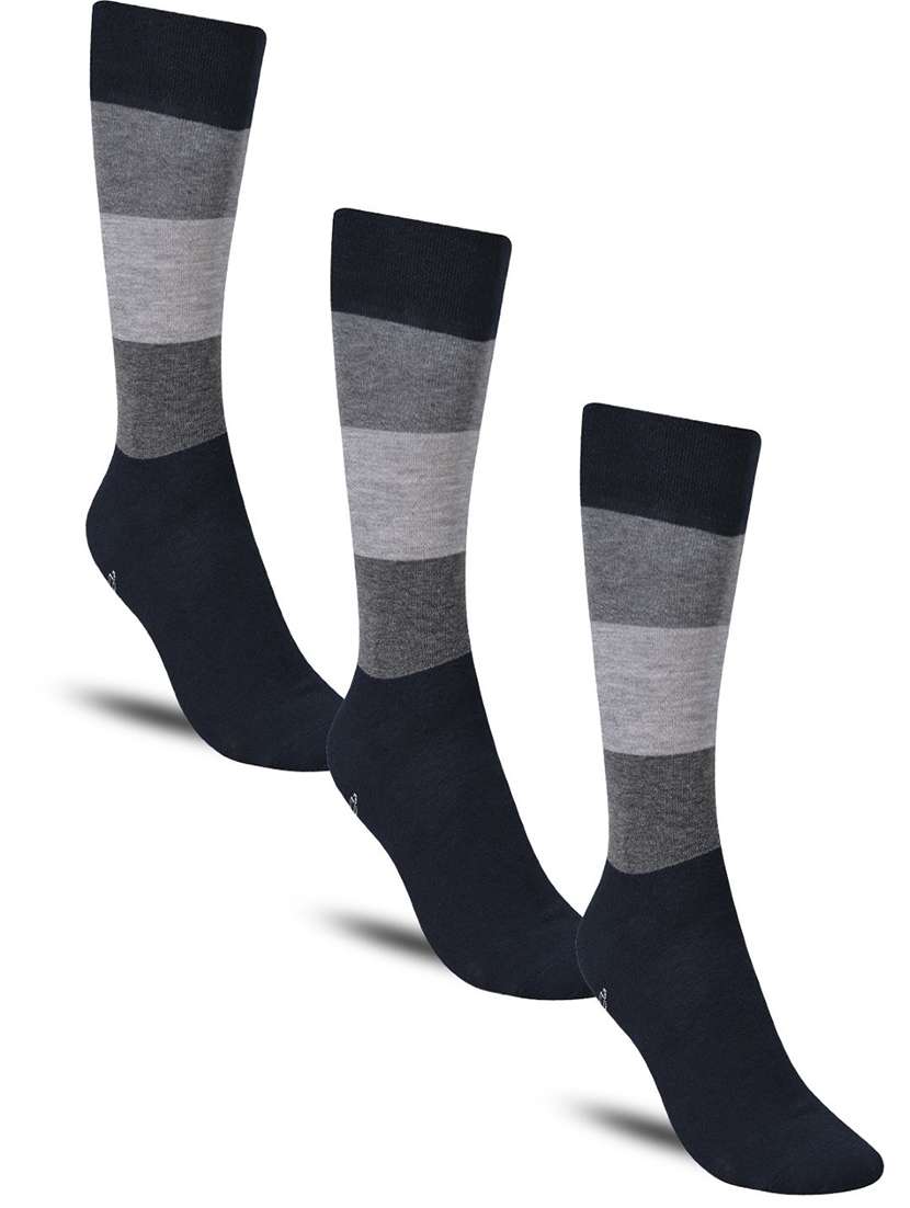 men color block cotton above ankle length socks combo