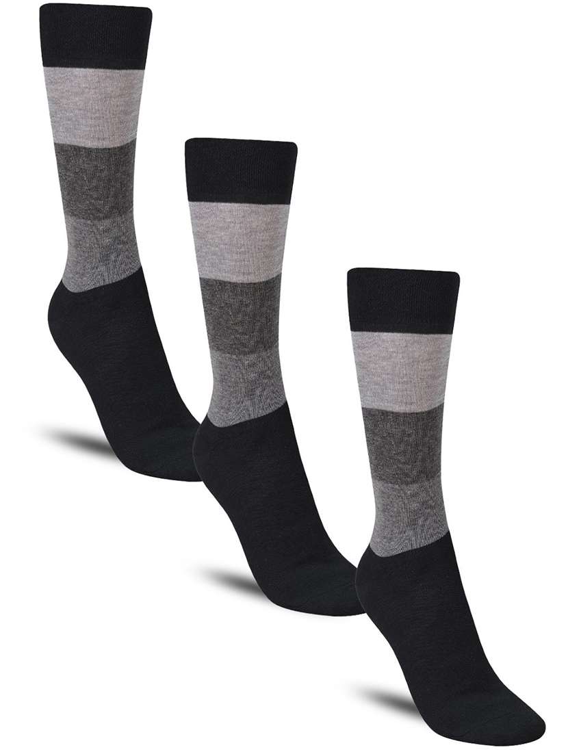 men color block cotton above ankle length socks combo