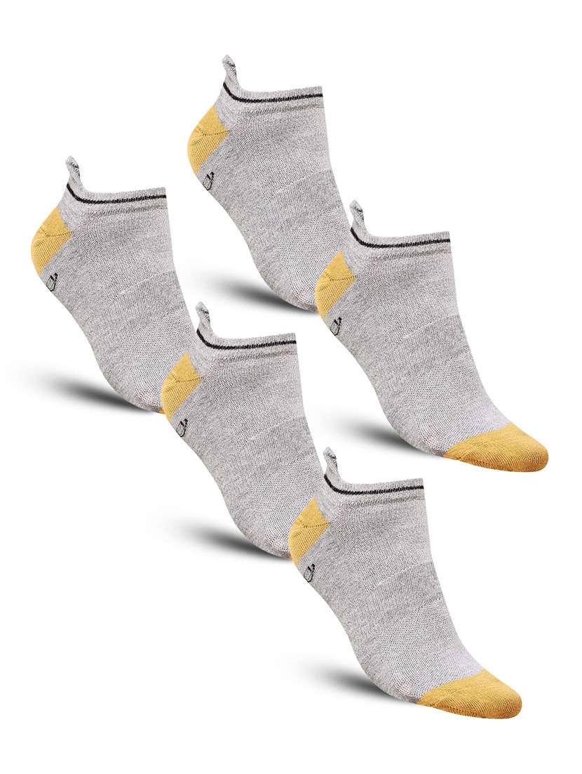 men color block cotton ankle length socks combo