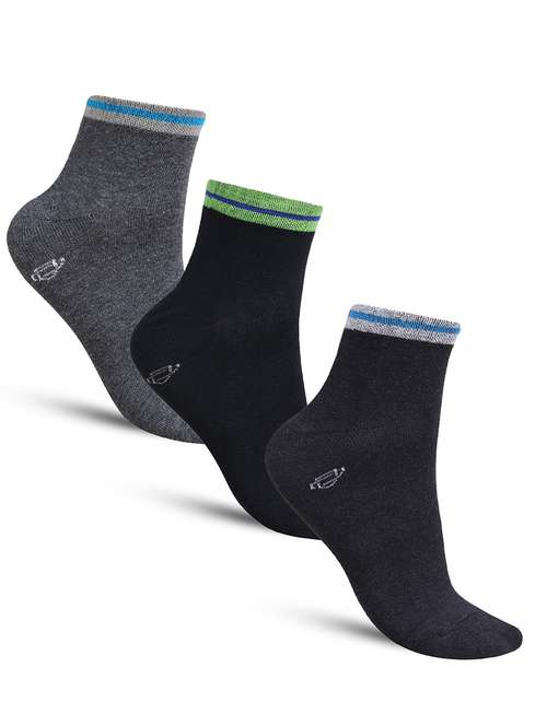 men solid cotton ankle length socks combo - 21587567 -  Standard Image - 0
