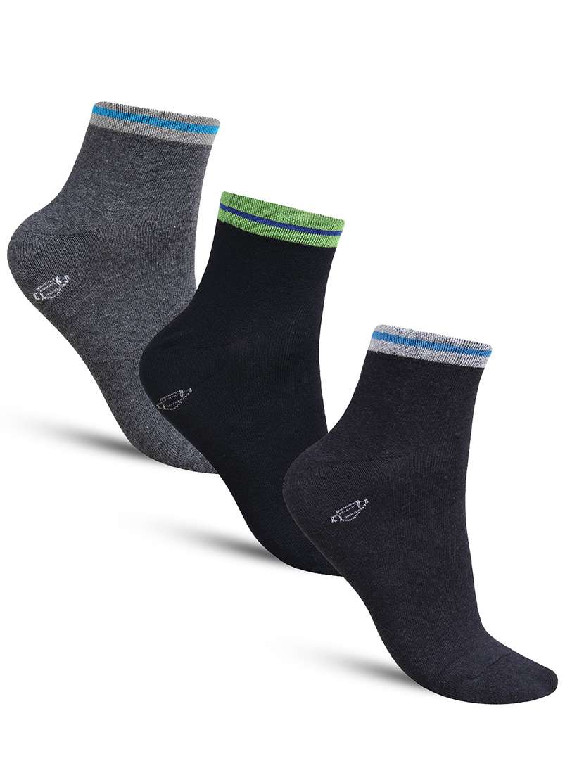 men solid cotton ankle length socks combo - 21587567 -  Zoom Image - 0