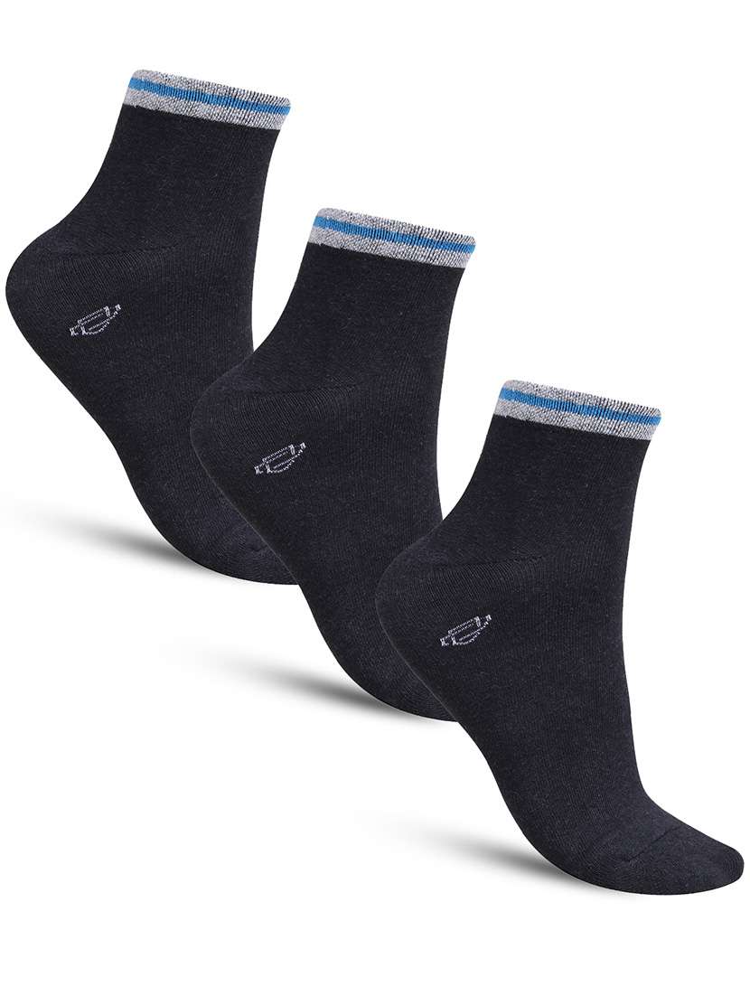 men solid cotton ankle length socks combo - 21587573 -  Zoom Image - 0