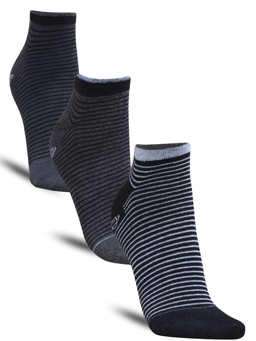men striped cotton ankle length socks combo