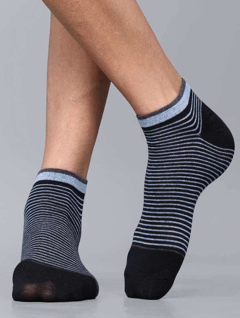 men striped cotton ankle length socks combo - 21587604 -  Standard Image - 3