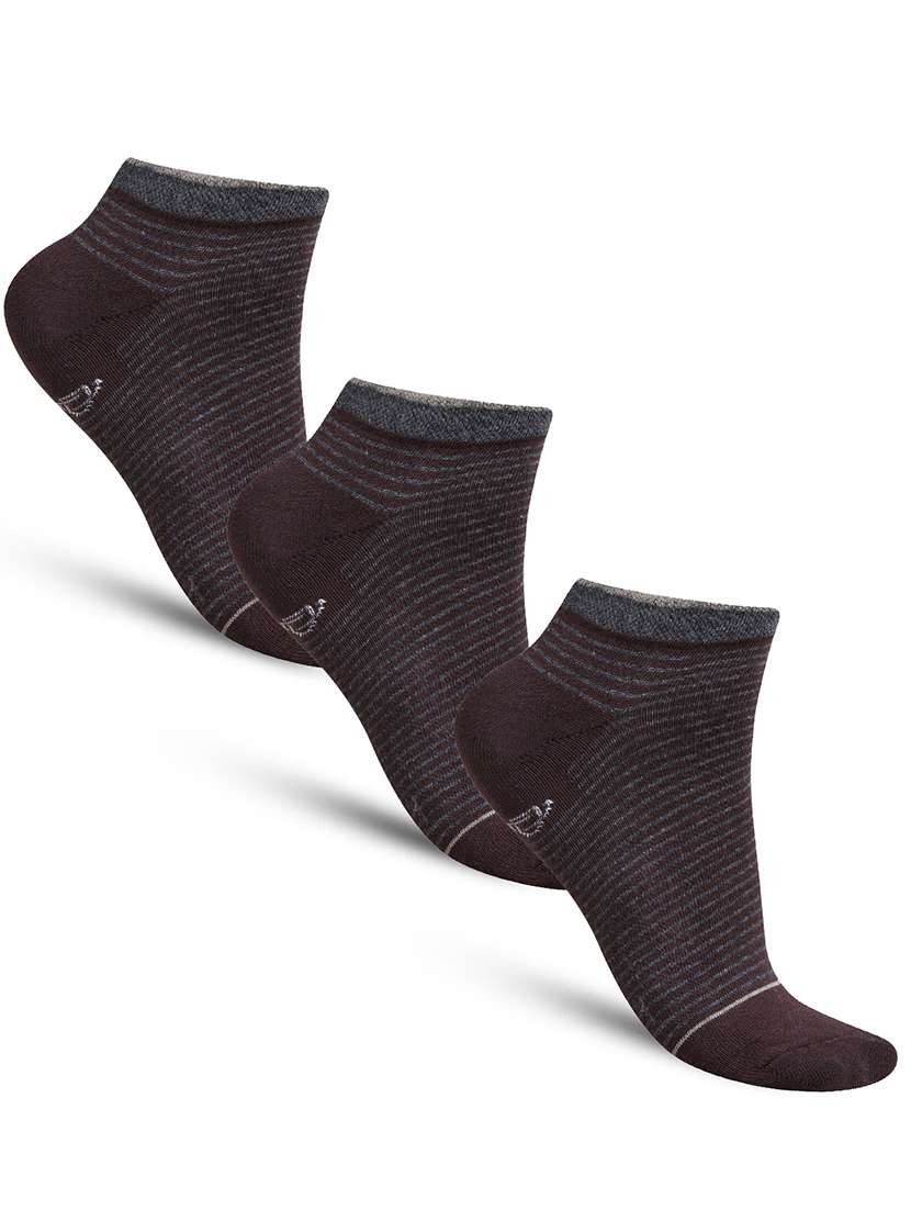 men striped cotton ankle length socks combo - 21587608 -  Zoom Image - 0