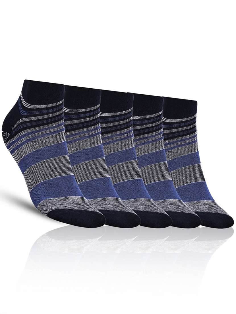 men striped cotton ankle length socks combo - 21587674 -  Zoom Image - 0