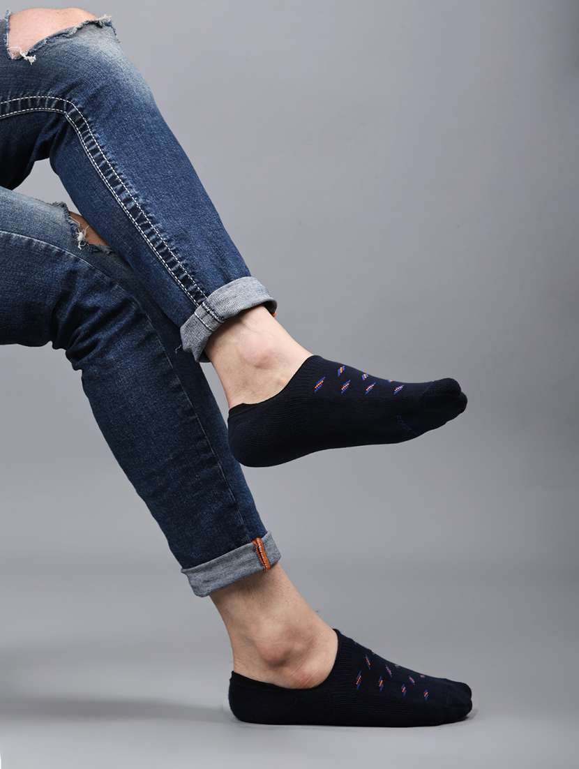 men self design cotton no show sock - 21588143 -  Standard Image - 3