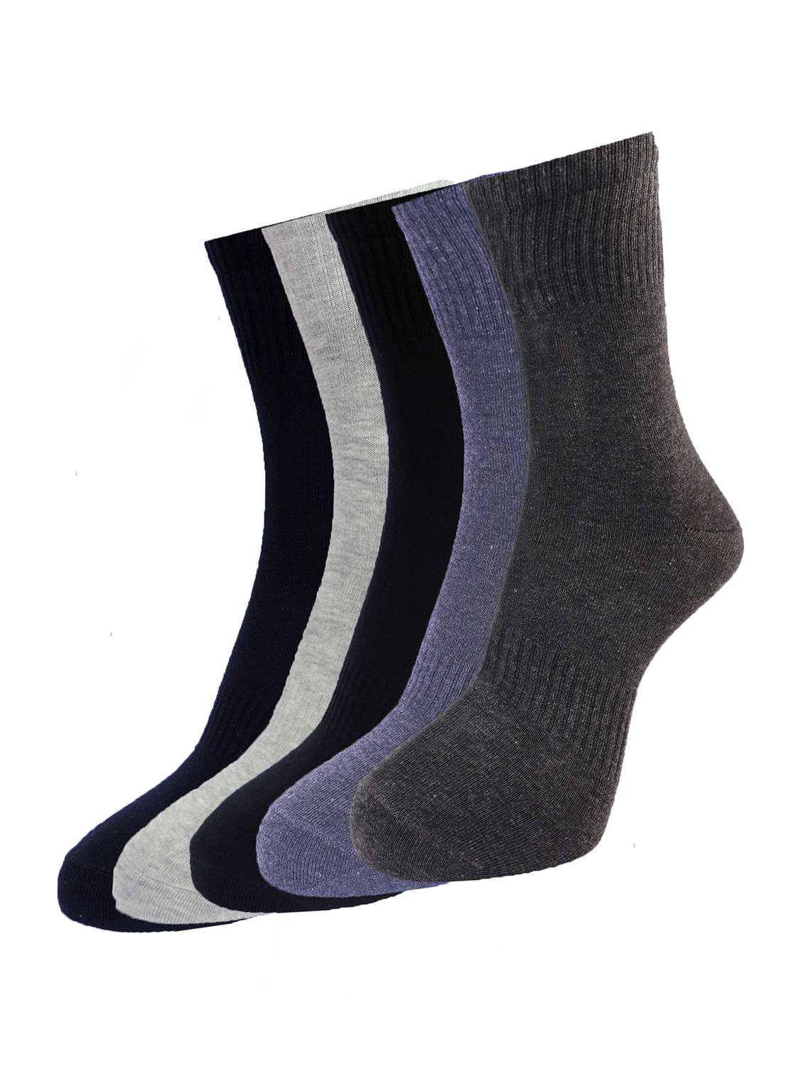 men self design pack of 5 solid above ankle length socks 