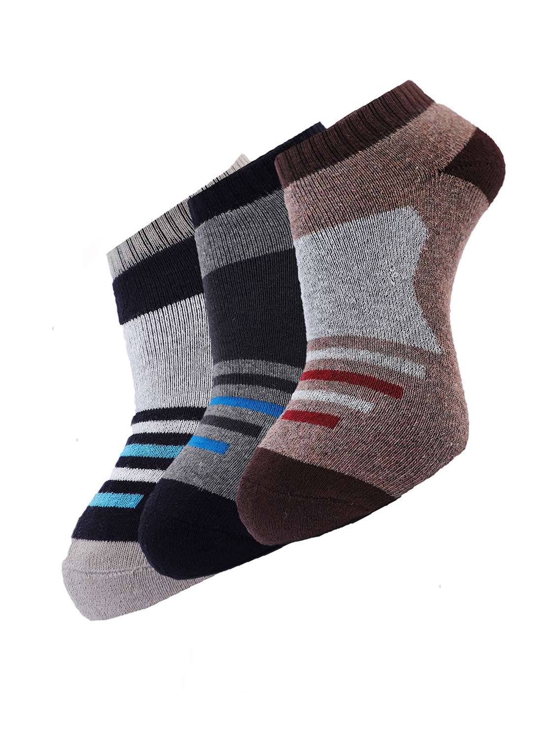 men color block ankle length socks combo