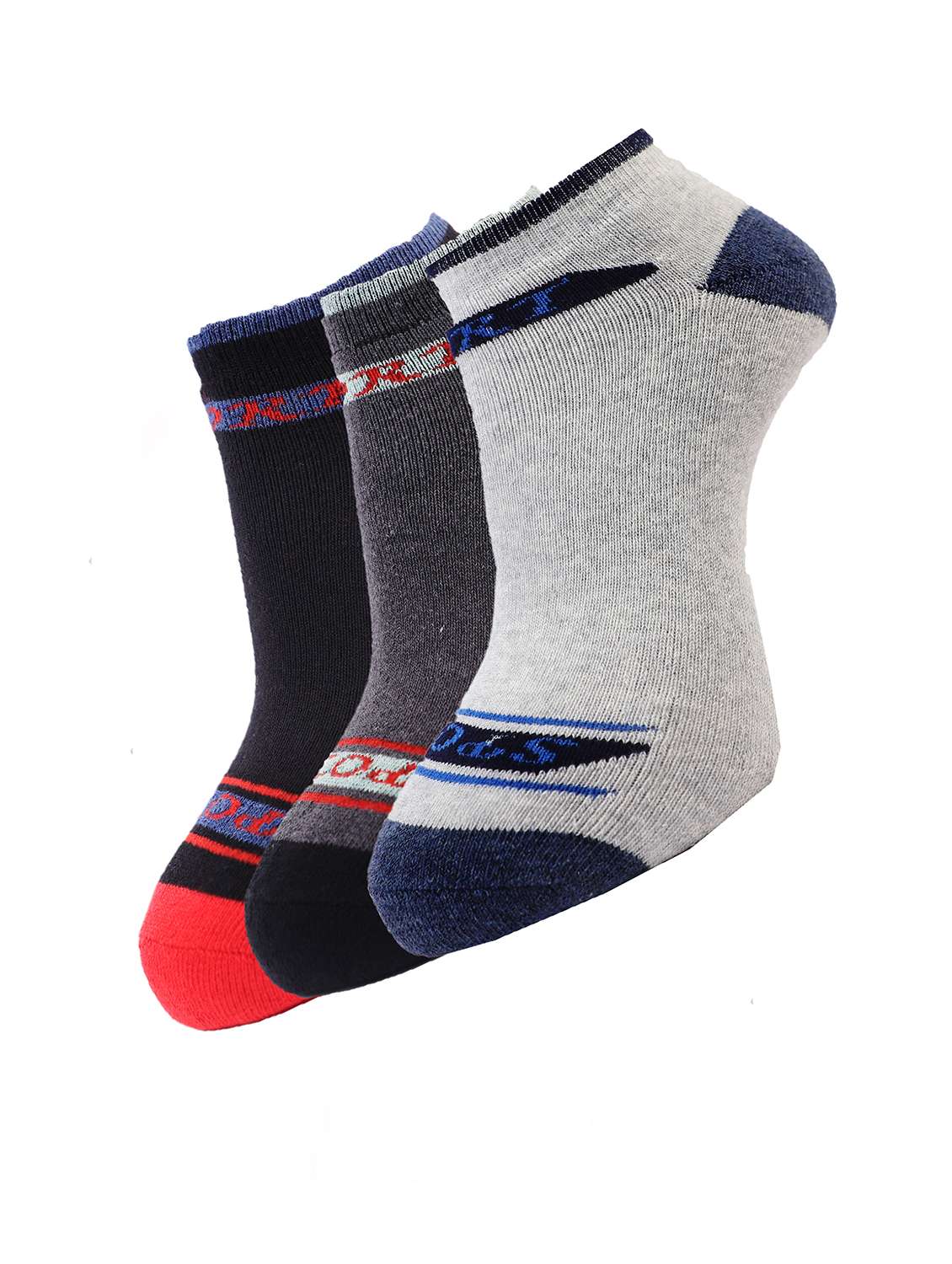 men color block ankle length socks combo