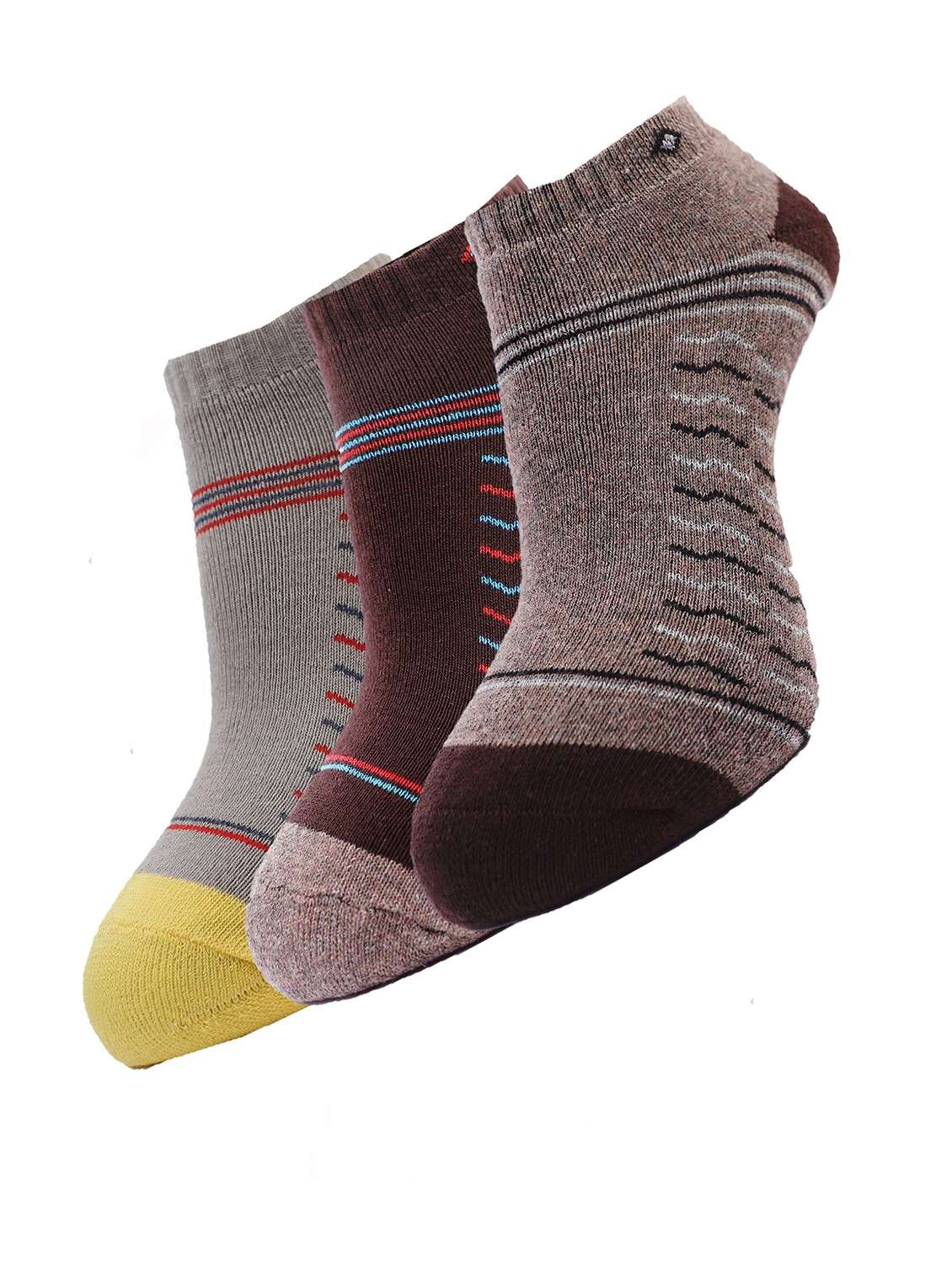men color block ankle length socks combo