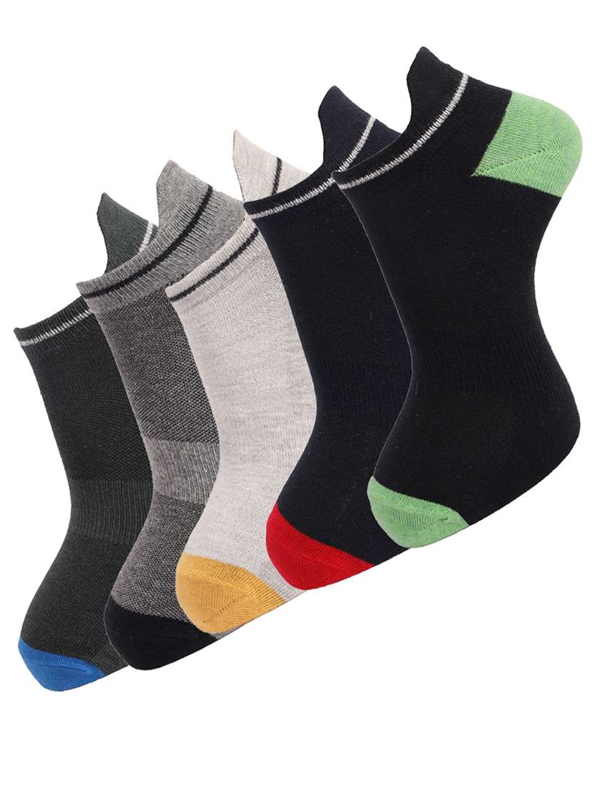 men color block ankle length socks combo - 21588471 -  Zoom Image - 0