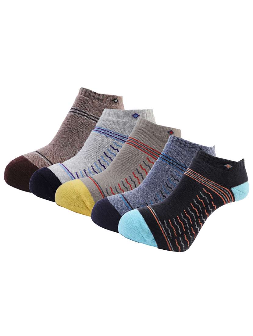 men color block ankle length socks combo - 21588475 -  Zoom Image - 0