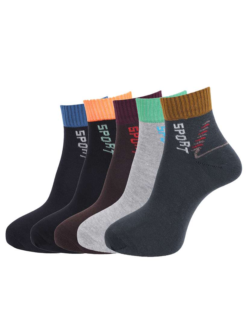 men color block ankle length socks combo - 21588476 -  Zoom Image - 0