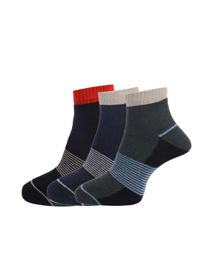 men color block ankle length socks combo