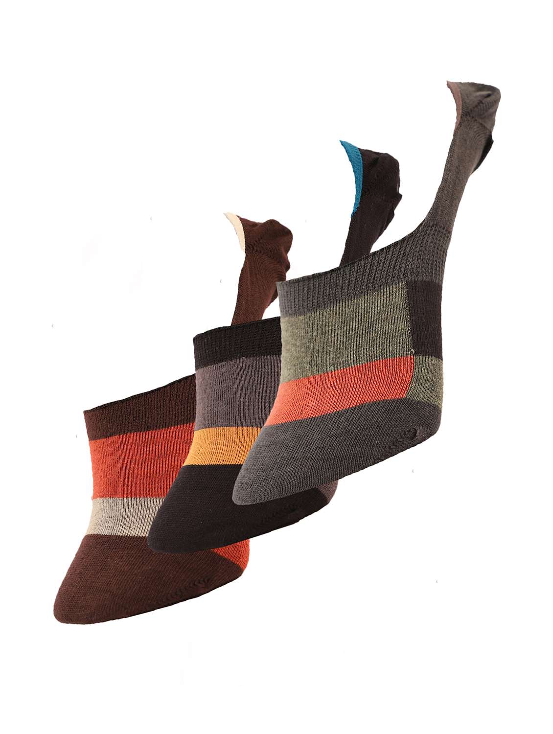 men pack of 3 color block no show socks