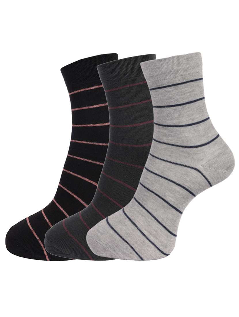 men striped above ankle length socks combo - 21588546 -  Zoom Image - 0