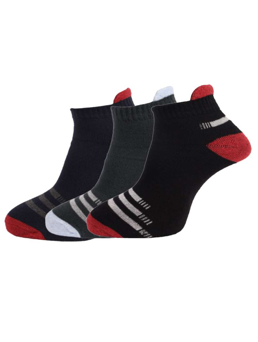 men pack of 3 color block ankle length socks - 21588560 -  Zoom Image - 0