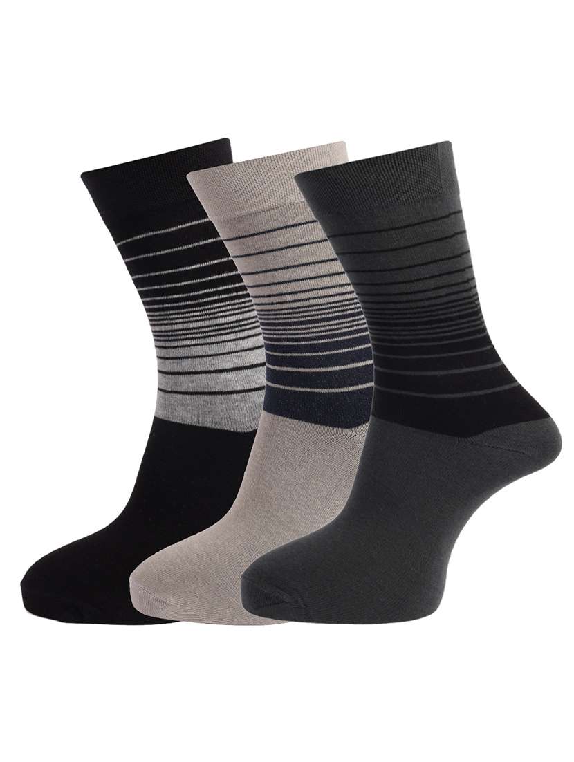 men striped above ankle length socks combo - 21588565 -  Zoom Image - 0