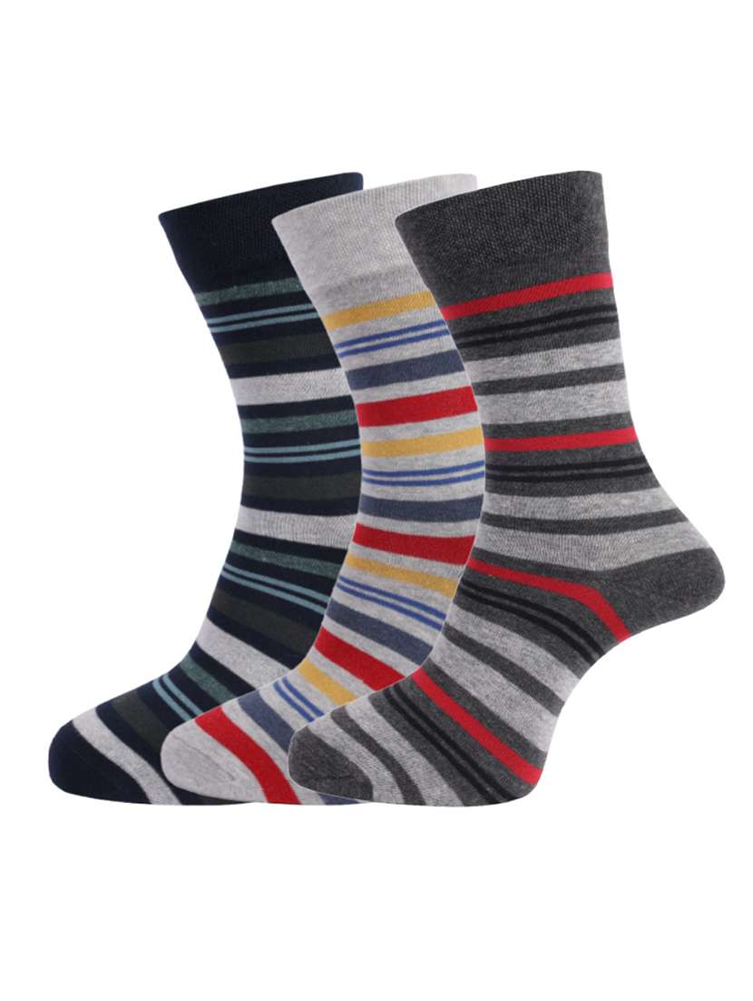 men striped above ankle length socks combo