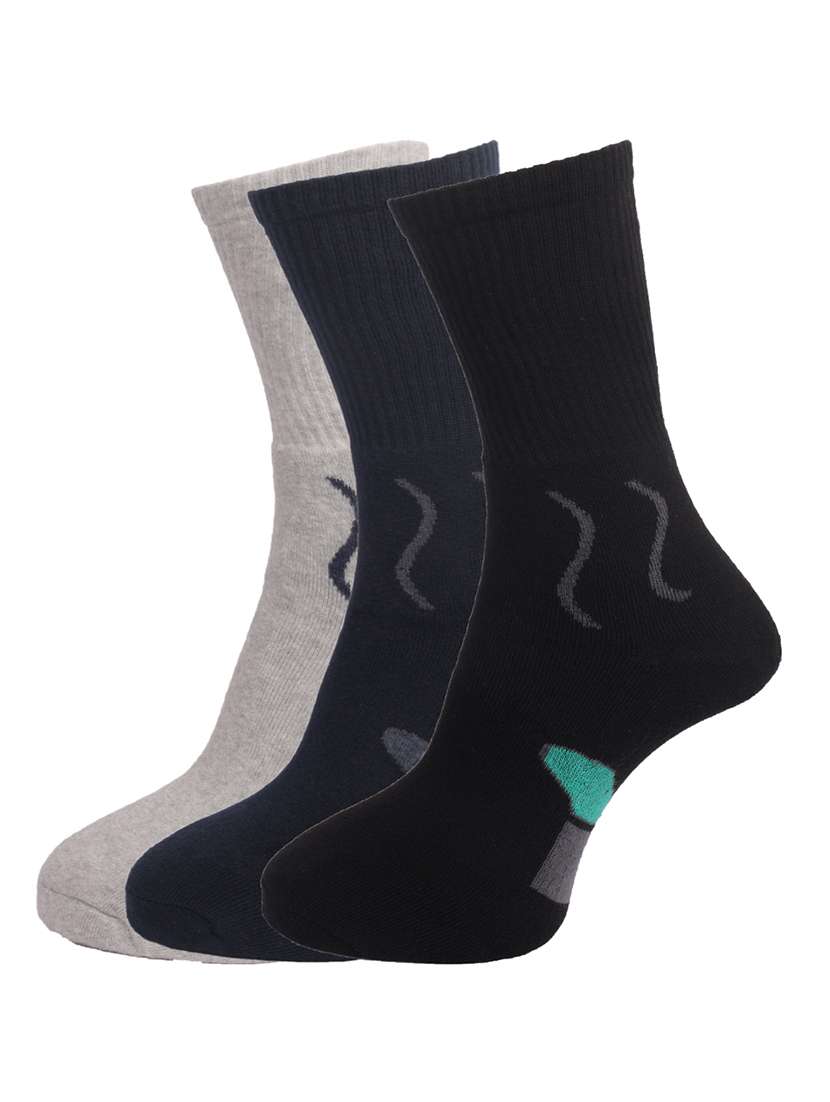 men pack of 3 self design above ankle length socks 