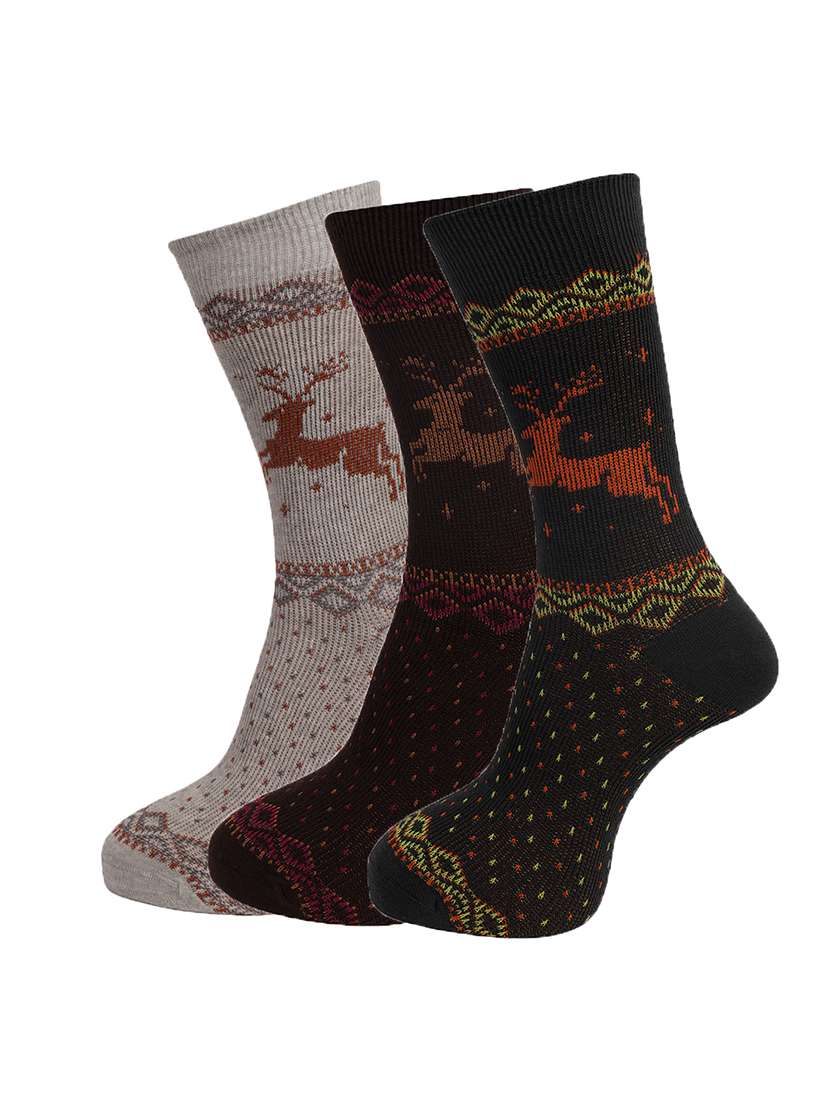 men printed above ankle length socks combo