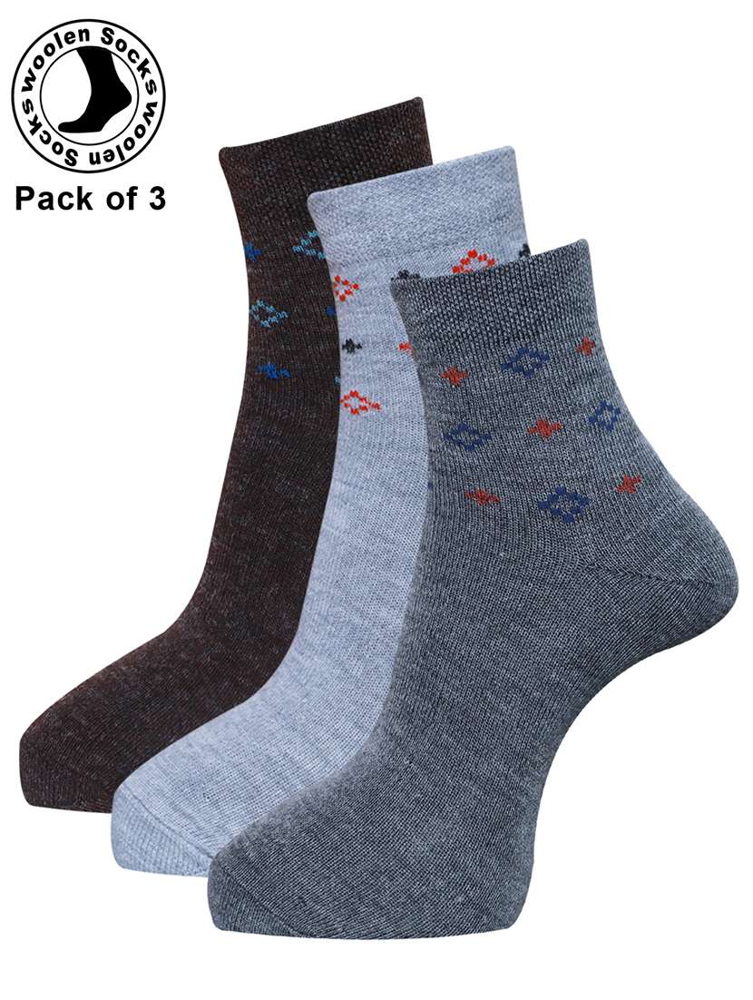 men printed ankle length socks combo