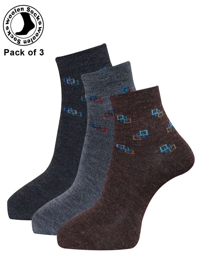 men printed ankle length socks combo