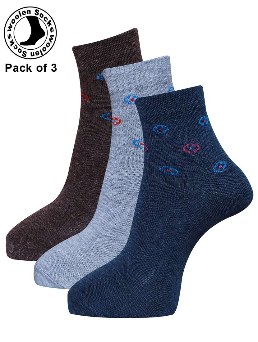 men printed ankle length socks combo