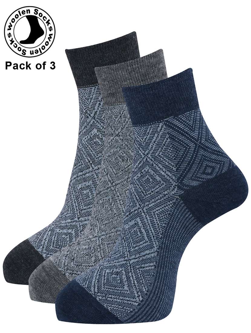 men color block ankle length socks combo