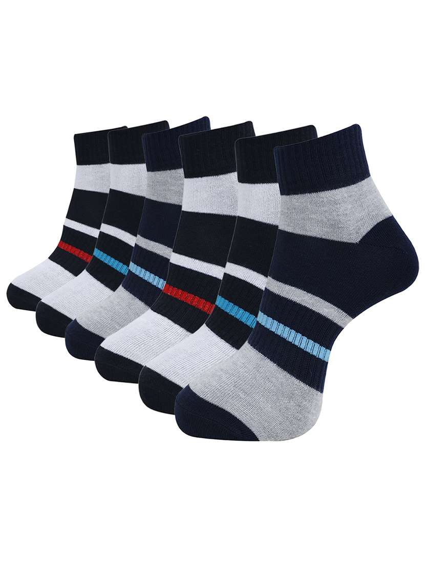 men color block ankle length socks combo