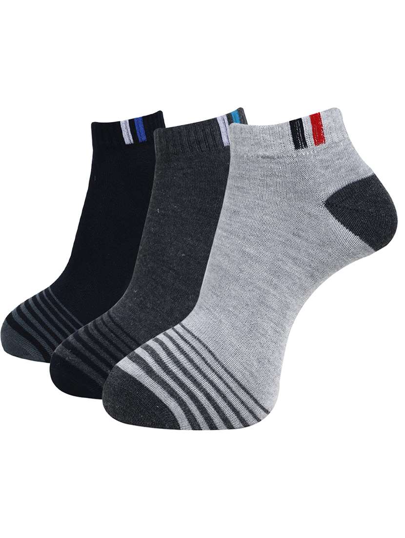 men striped ankle length socks combo