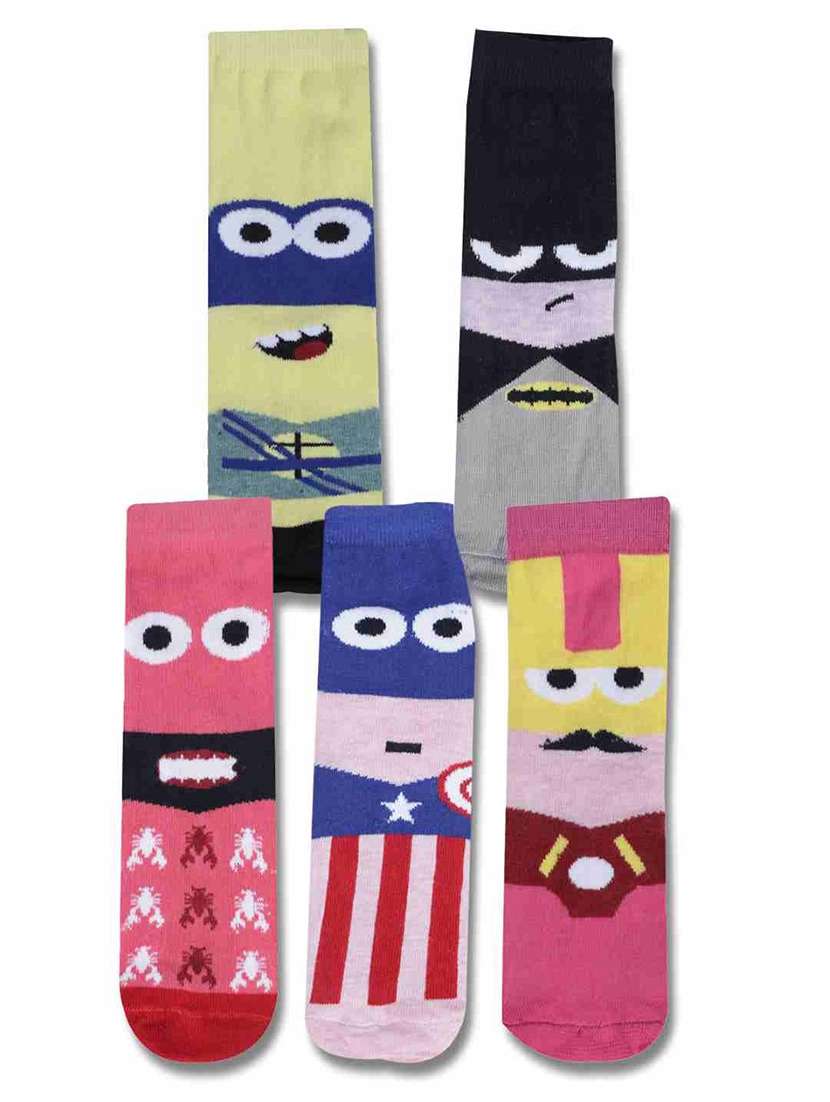 boys printed ankle length socks combo