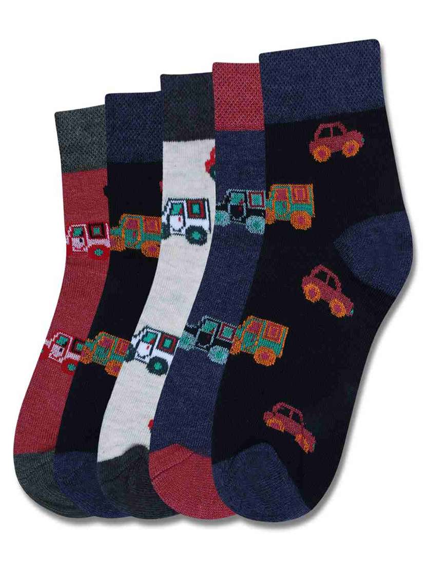 boys printed ankle length socks combo