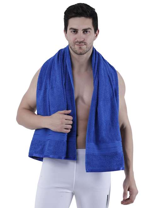 Blue Solid Bath Towel