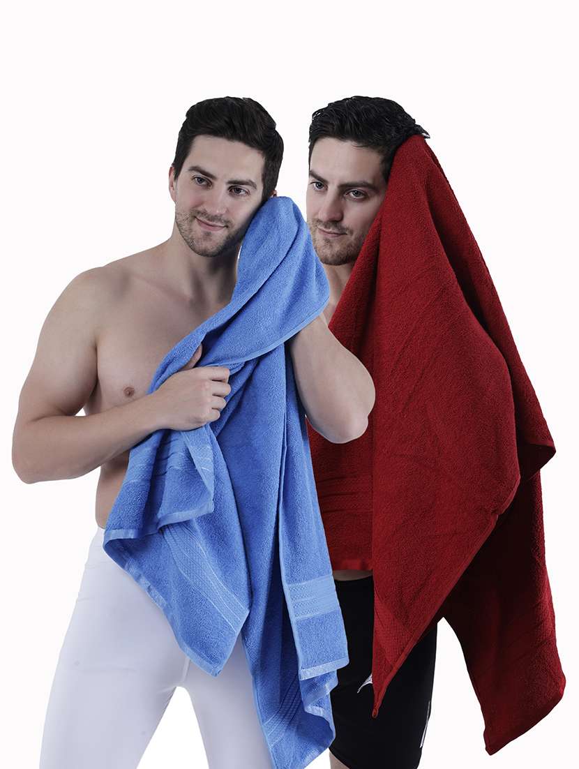 pack of 2 solid ultra-absorbent bath towel for men and women