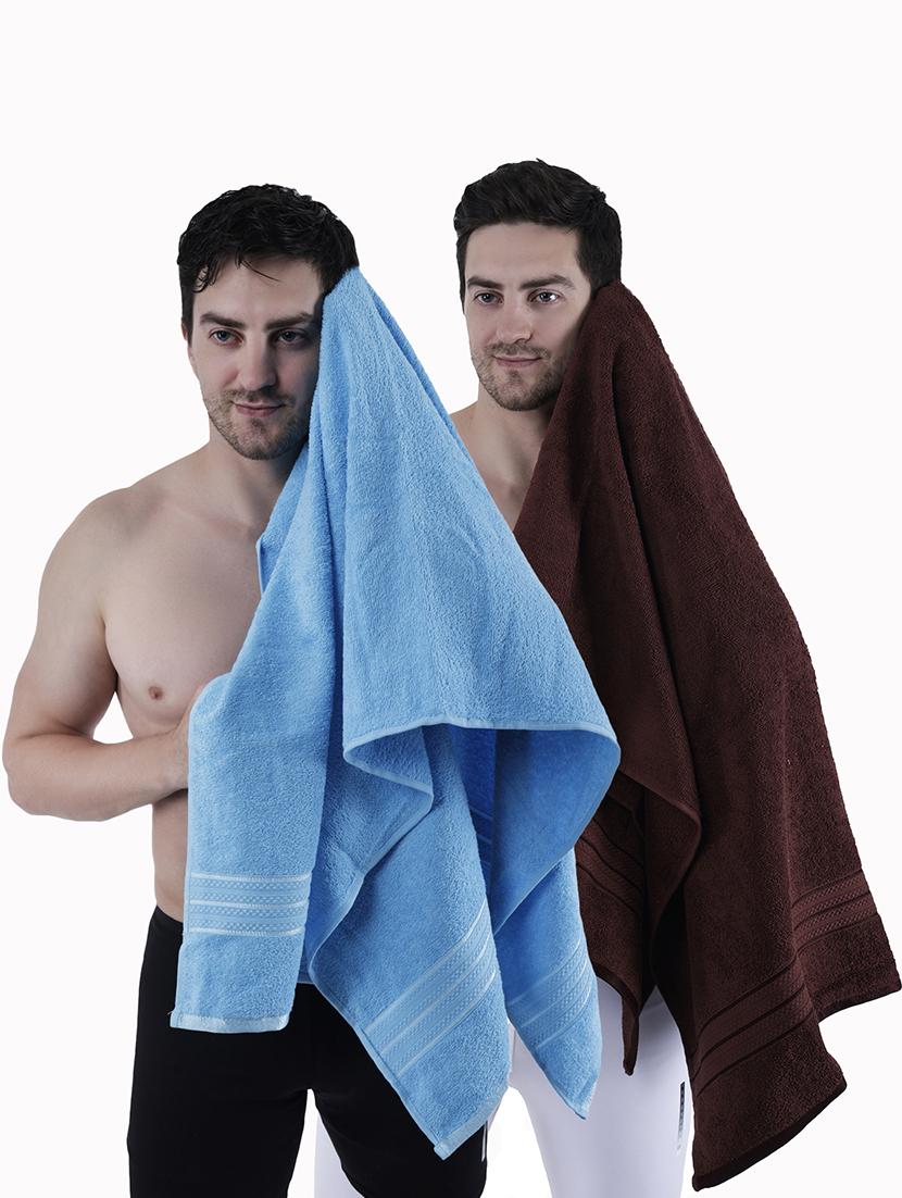 pack of 2 solid ultra-absorbent bath towel for men and women