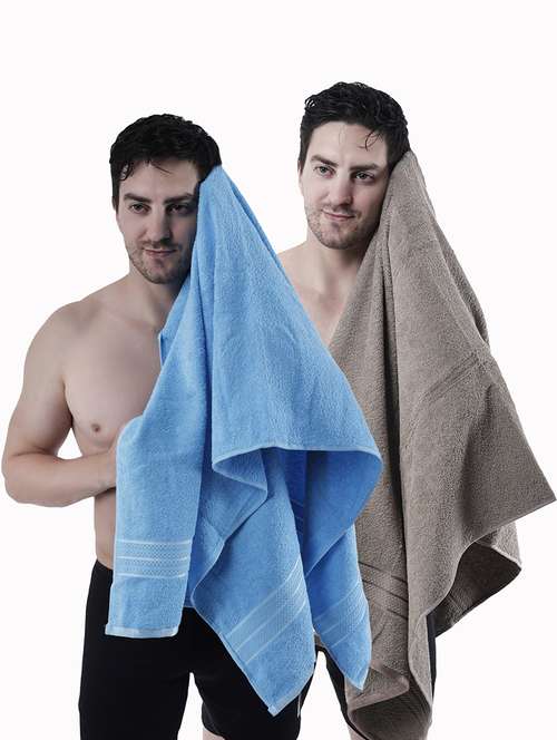 pack of 2 solid ultra-absorbent bath towel for men and women - 21589390 -  Standard Image - 0