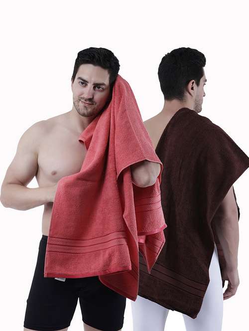 pack of 2 solid ultra-absorbent bath towel for men and women