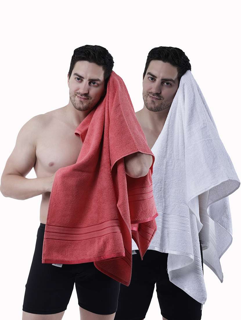 pack of 2 solid ultra-absorbent bath towel for men and women