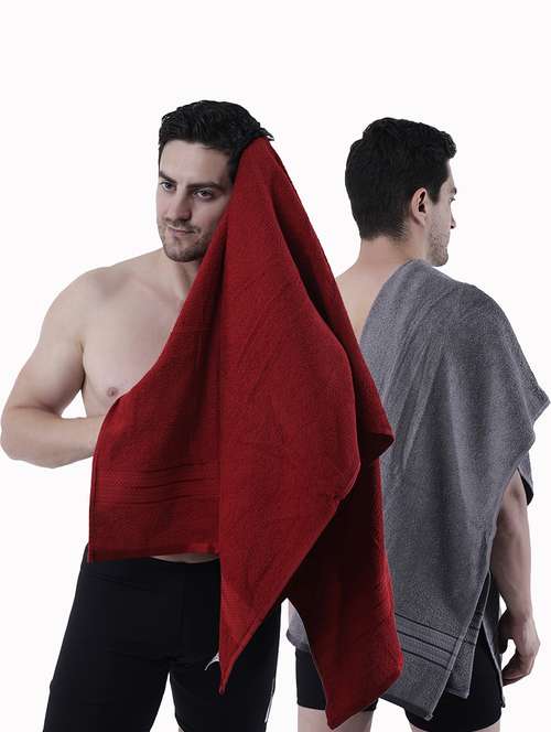 pack of 2 solid ultra-absorbent bath towel for men and women - 21589422 -  Standard Image - 0