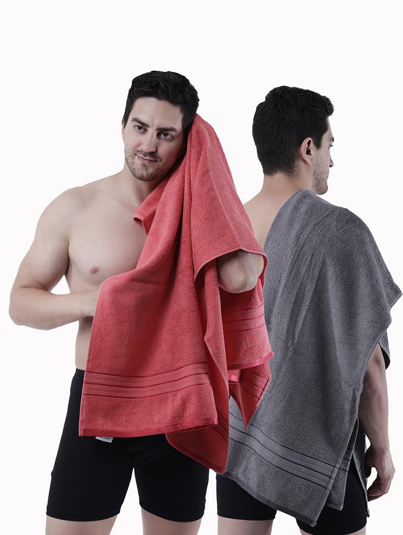 pack of 2 solid ultra-absorbent bath towel for men and women
