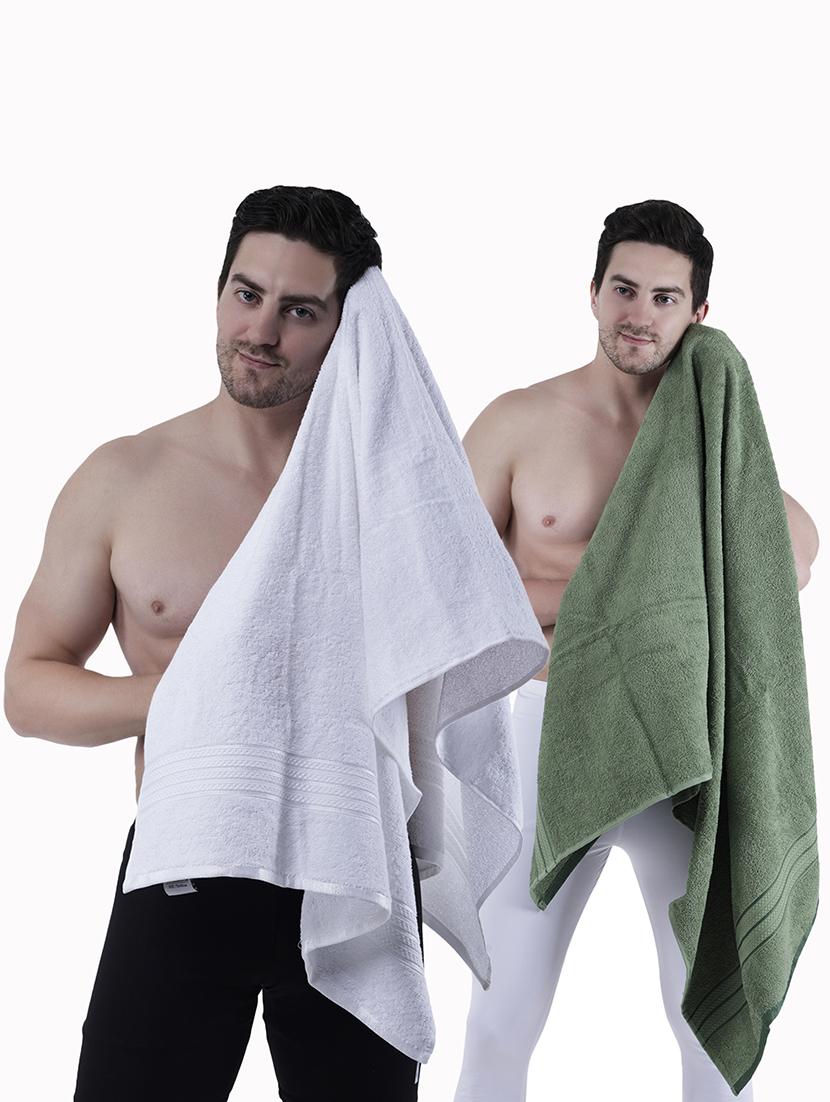pack of 2 solid ultra-absorbent bath towel for men and women