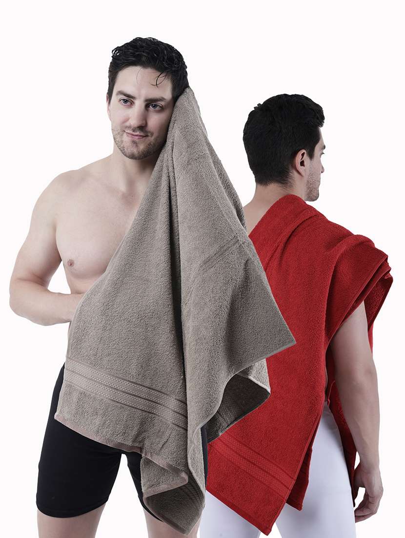 pack of 2 solid ultra-absorbent bath towel for men and women